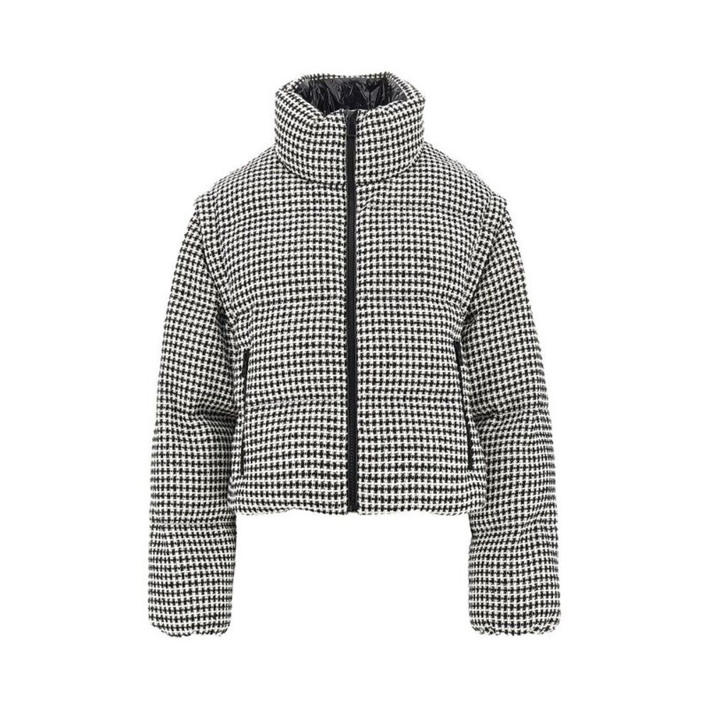 Pinko Women Tweed Down Jacket With Detachable Sleeves